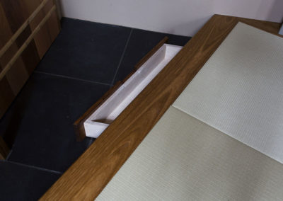 Drawer made under raised Tatami mat floors for Japanese style room renovation